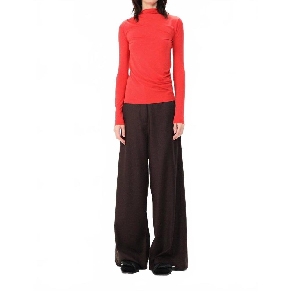 NEW MARIA CHER women's vera justin long sleeve top in red